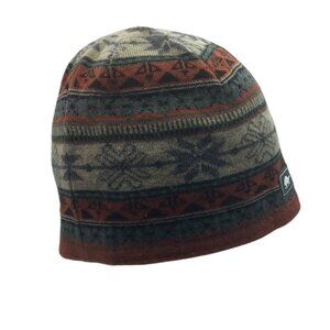 Turtle Fur Knit Beanie Hat Snowflake Pattern Merino Wool Blend Multicolor OS